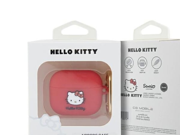 Hello Kitty HKA33DKHSF AirPods 3-skydd i silikon 3D Kitty Head fuchsia