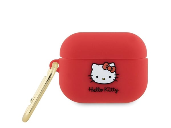 Hello Kitty-skal till AirPods Pro 2 (2022/2023) silikon 3D kattungehuvud fuchsia