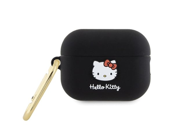 Hello Kitty HKAP23DKHSK AirPods Pro 2 (2022/2023) skydd svart/svart silikon 3D kattens huvud