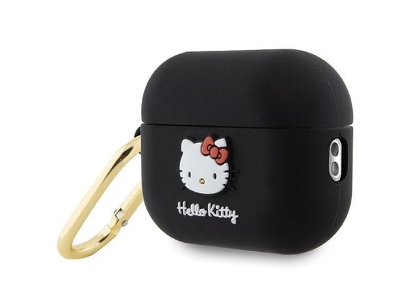 Hello Kitty HKAP23DKHSK AirPods Pro 2 (2022/2023) skydd svart/svart silikon 3D kattens huvud