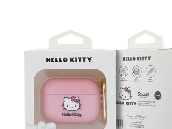 Sourcing Hello Kitty HKAP3DKHSP skydd till AirPods Pro - rosa/rosa silikon 3D Kitty Head