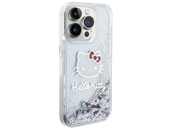 "Hello Kitty Nestemäinen kiiltävä galvanointi Head Logo asia iPhone 13 Pro, läpinäkyvä"