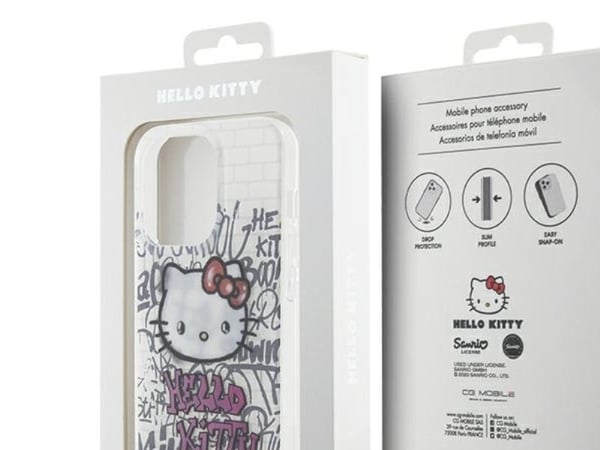 Sourcing Hello Kitty HKHCP13XHDGPHT iPhone 13 Pro Max 6,7" hvit/hvit hardt etui IML Kitty on Bricks Graffiti