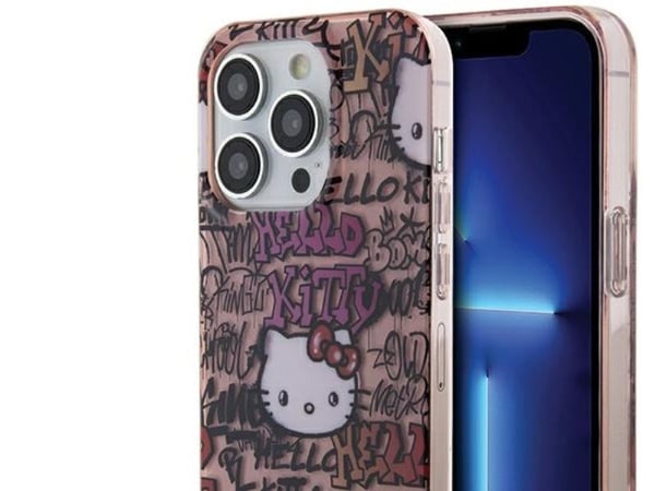 Hello Kitty IML Žymos Graffiti dėklas iPhone 13 Pro Max - rožinis