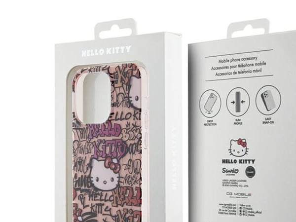 Hello Kitty IML Žymos Graffiti dėklas iPhone 13 Pro Max - rožinis