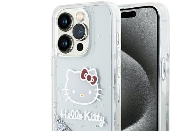 Hello Kitty HKHCP13XLIKHET iPhone 13 Pro Max 6,7" sølv/sølv hardt deksel Liquid Glitter Charms Kitty Head