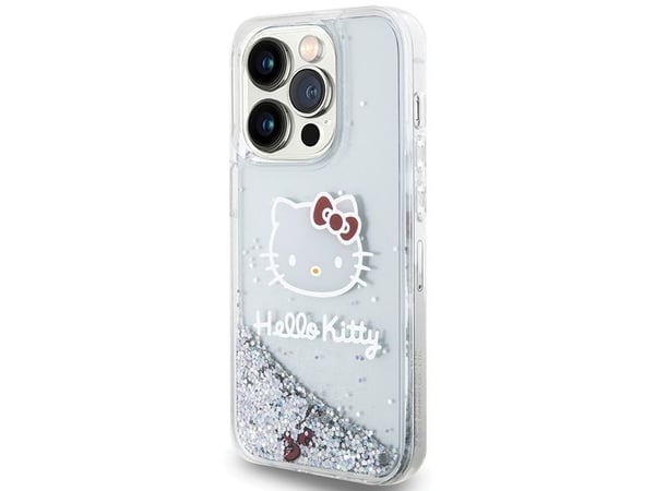 Hello Kitty HKHCP13XLIKHET iPhone 13 Pro Max 6,7" sølv/sølv hardt deksel Liquid Glitter Charms Kitty Head