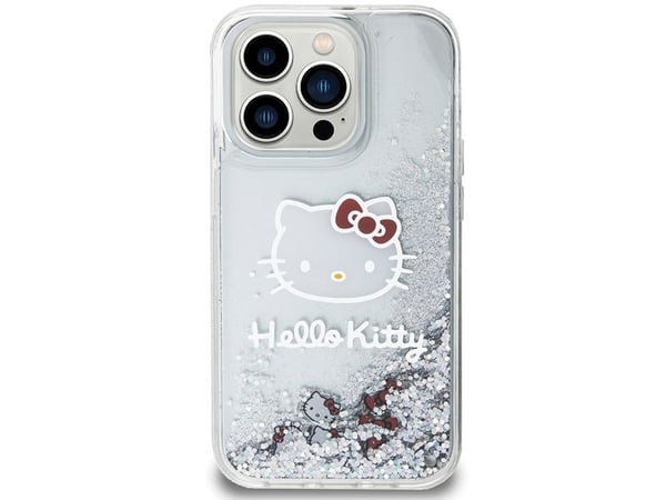 Hello Kitty HKHCP13XLIKHET iPhone 13 Pro Max 6,7" sølv/sølv hardt deksel Liquid Glitter Charms Kitty Head