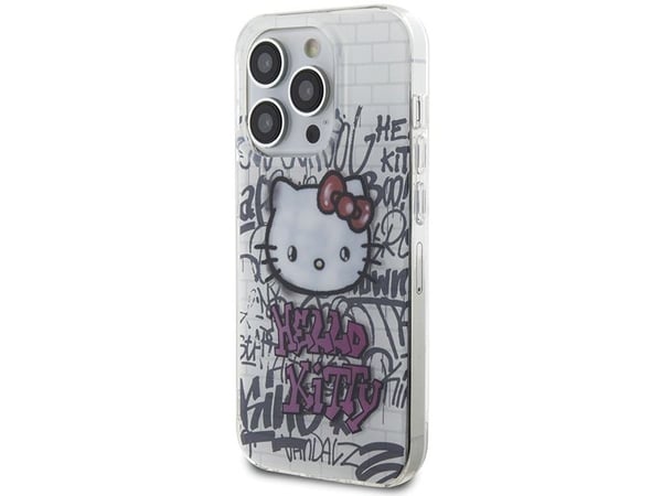 Hello Kitty IML Kitty On Bricks graffiti dėklas iPhone 14 Pro - baltas