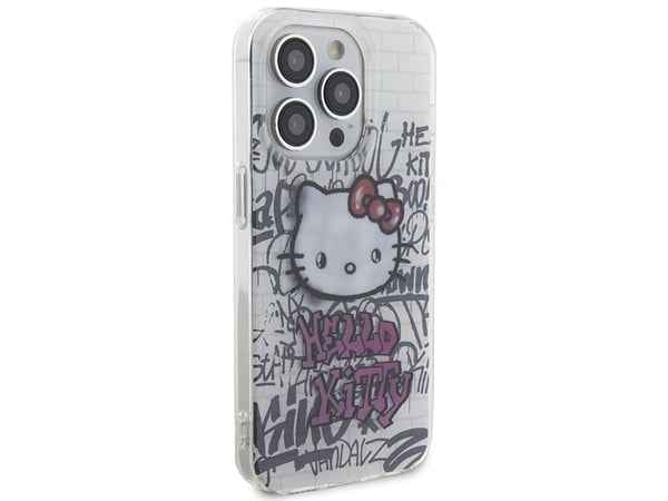 Hello Kitty IML Kitty On Bricks graffiti dėklas iPhone 14 Pro - baltas