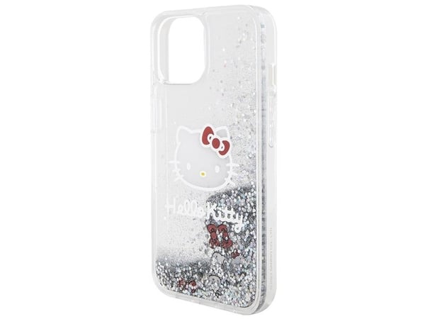 Apple iPhone 13 / 14 / 15 Hello Kitty Case Liquid Glitter Charms Kitty Head (HKHCP14SLIKHET) hopea