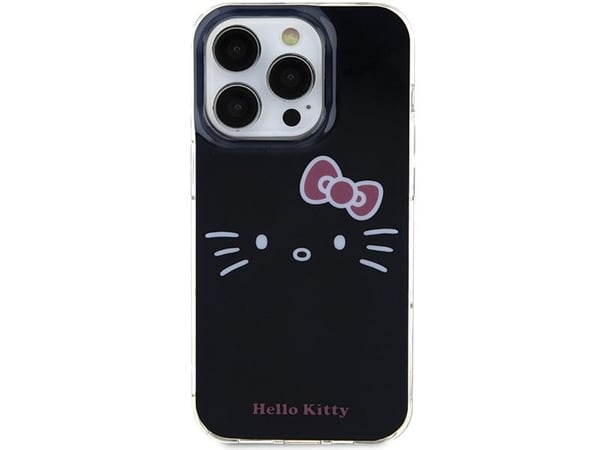 Apple iPhone 14 Pro Max Hello Kitty dėklas IML Kitty Face (HKHCP14XHKHLK) juodos spalvos