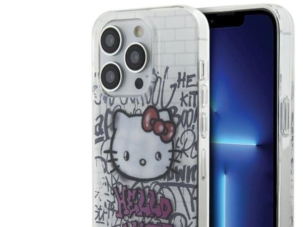 Sourcing Hello Kitty HKHCP15LHDGPHT iPhone 15 Pro 6,1" vit/vit hårdskal IML Kitty on Bricks graffiti