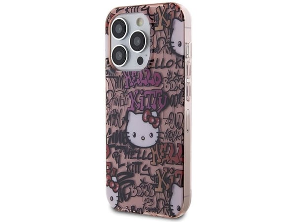 Hello Kitty HKHCP15LHDGPTP iPhone 15 Pro 6.1" vaaleanpunainen/vaaleanpunainen kovakotelo IML Tunnisteet Graffiti