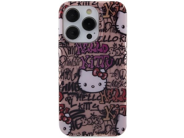 Hello Kitty HKHCP15LHDGPTP iPhone 15 Pro 6.1" vaaleanpunainen/vaaleanpunainen kovakotelo IML Tunnisteet Graffiti