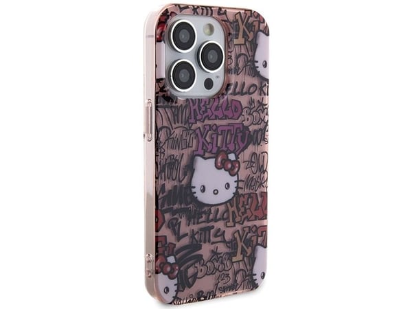 Hello Kitty HKHCP15LHDGPTP iPhone 15 Pro 6.1" vaaleanpunainen/vaaleanpunainen kovakotelo IML Tunnisteet Graffiti