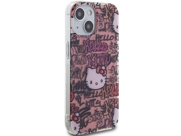 Hello Kitty IML Žymos Graffiti dėklas iPhone 15 - rožinis
