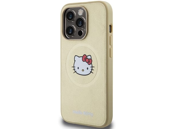 Hello Kitty odinis Kitty Head MagSafe dėklas iPhone 14 Pro - auksinis