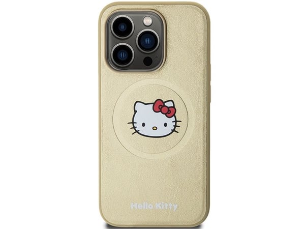 Hello Kitty odinis Kitty Head MagSafe dėklas iPhone 14 Pro - auksinis