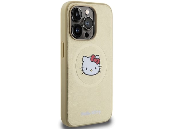 Hello Kitty odinis Kitty Head MagSafe dėklas iPhone 14 Pro - auksinis