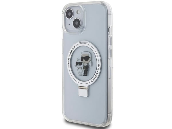 Karl Lagerfeld KLHMP15SHMRSKCH Apple iPhone 15/14/13 6,1" hardt etui Ring Stand Karl&Choupett hvit