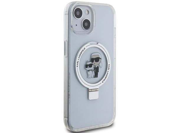 Karl Lagerfeld KLHMP15SHMRSKCH Apple iPhone 15/14/13 6,1" hardt etui Ring Stand Karl&Choupett hvit