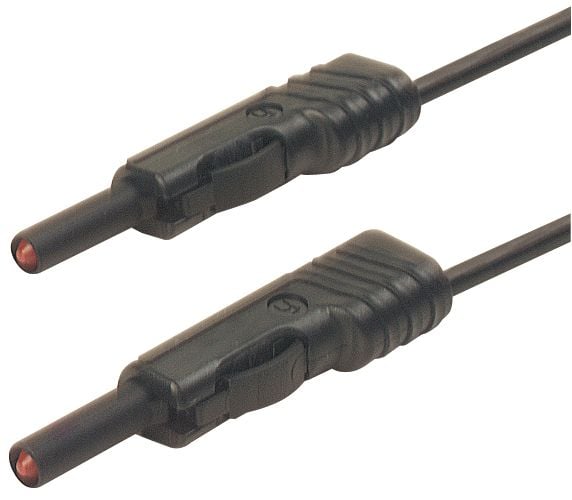 Hirschmann 973646100, Testsond, Svart, Polyvinylklorid (PVC), 1 mm ², -15 - 70 ° C, 30 V