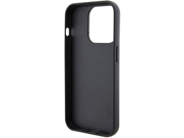 Karl Lagerfeld Gripstand Saffiano Choupette Pins dėklas iPhone 15 Pro - juodas