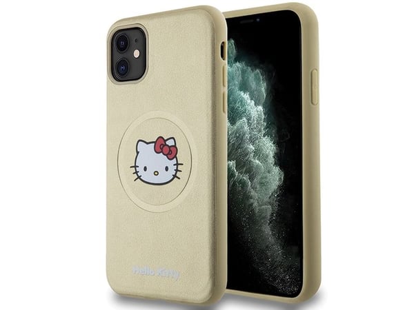 Apple iPhone 11 Hello Kitty-skal och hållare MagSafe (HKHMN61PGHCKD) guldton