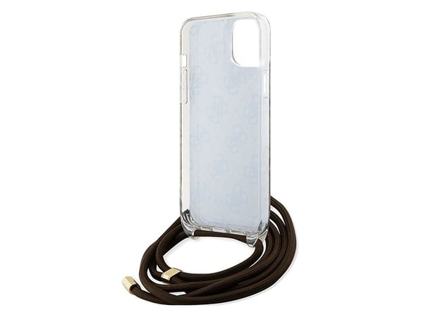 Aito GUESS GUHCP15SHC4SEW Etupaneeli tapauksessa iPhone 15 (Crossbody Cord 4G Print / Brown)