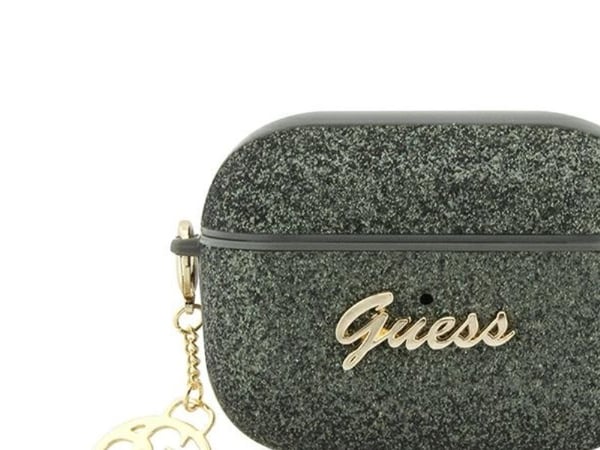 Guess-fodral GUAP2GLGSHA till Apple AirPods Pro 2 skal grön/kaki Glitter Flake 4G Charm