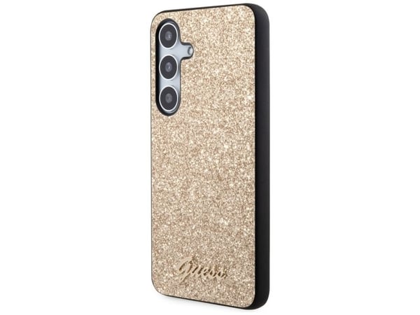 Guess GUHCS24SHGGSHD S24 S921 hardt deksel i gull med glitter og logo