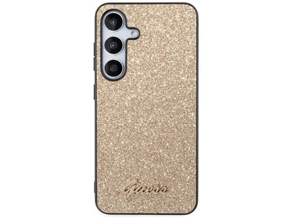 Guess GUHCS24SHGGSHD S24 S921 hardt deksel i gull med glitter og logo