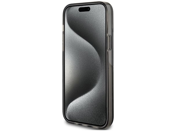 Apple iPhone 14 Plus / 15 Plus Guess-skal Liquid Glitter Gold Stripes (GUHCP15MLFCSEGK) svart