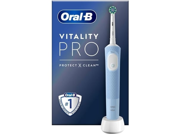 Oral-B Vitality Pro, Vuxen, Roterande och oscillerande tandborste, Daglig vård, Känslig, Grå, Vit, 2 min, Grå, Vit