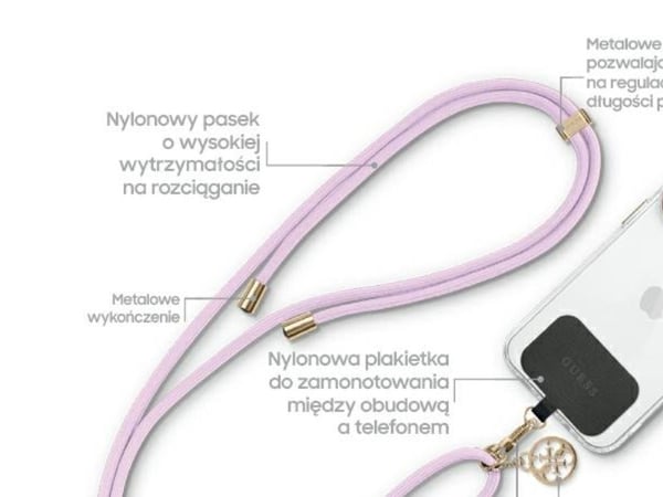 Gjett GUOUCNMG4EU Universal CBDY ledningsstropp Syrin/Lilla Nylon 4G metallsjarme
