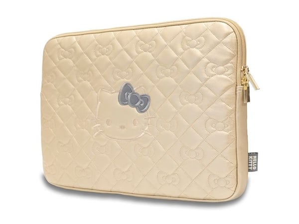 Veske Hello Kitty Sleeve HKCSZPEKHBPD 14" gull/gull glidelås PU vattert buer
