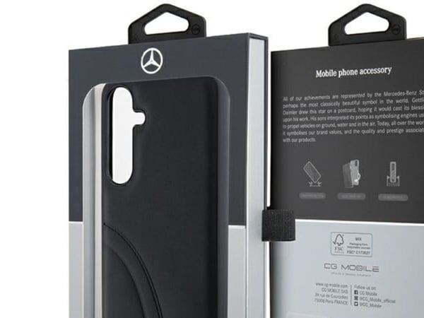 Mercedes Benz Samsung Galaxy S24 Mercedes Nahkakotelo Kaareva ompeleet (MEHCS24S23RBCSK) musta