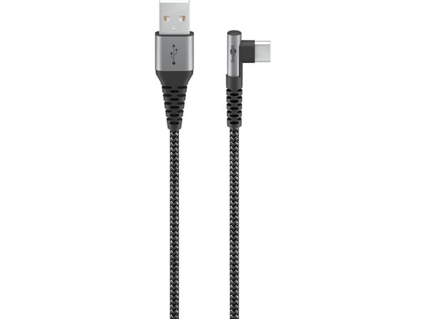 Goobay 64656 USB-kabel 1 m USB 2.0 USB C USB A Schwarz - Grau (64656)