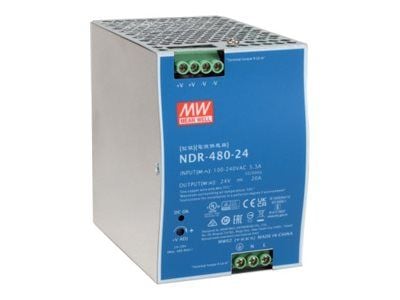 LevelOne POW-2462 - Strømforsyning (DIN-skinnemonterbar) - AC 90 - 264 / DC 127 - 370 V - 480 watt - sølv