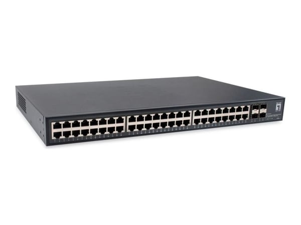 LevelOne GTU-5211 - Switch - ikke-styrt - 48 x 10/100/1000 + 4 x 10Gb Ethernet SFP+ - rackmonterbar