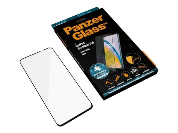 PanzerGlass - Skärmskydd för mobiltelefon - glas - ramfärg svart - för OnePlus Nord