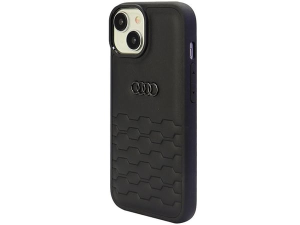 Audi GT syntetiskt läder iPhone 15 Plus / 14 Plus 6,7" svart hårdskal AU-TPUPCIP15M-GT/D2-BK