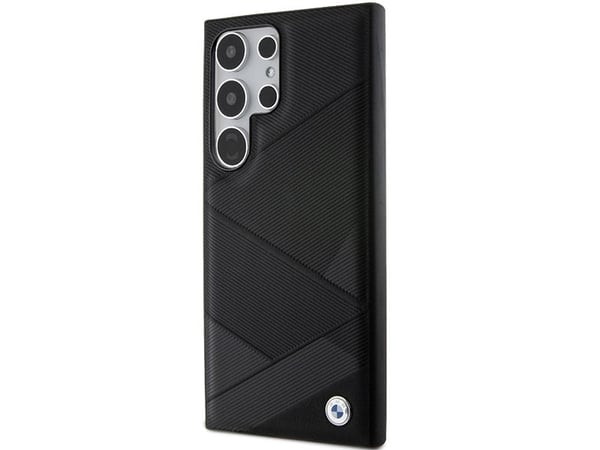 BMW BMHCS24L23RCGPK S24 Ultra hardcase Signature Leather Crossing Lines Pattern (svart)