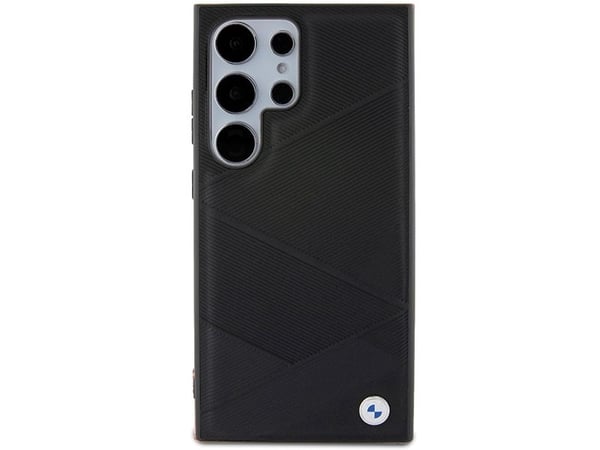 BMW BMHCS24L23RCGPK S24 Ultra hardcase Signature Leather Crossing Lines Pattern (svart)