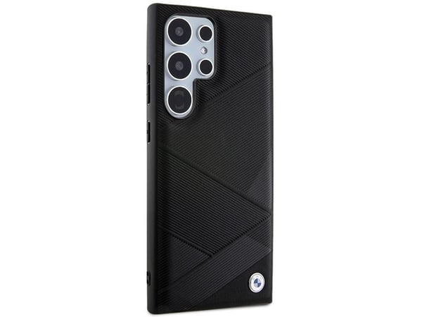 BMW BMHCS24L23RCGPK S24 Ultra hardcase Signature Leather Crossing Lines Pattern (svart)