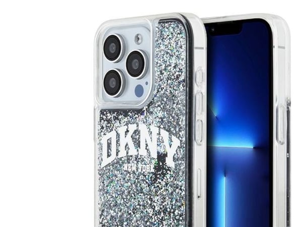 DKNY tapauksessa IPHONE 15 Pro DKHCP15LLBNAEK (DKNY HC Liquid Glitters W/Arch Logo) musta