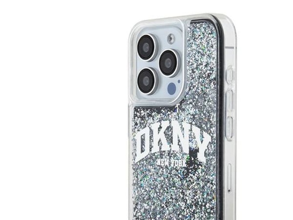 DKNY tapauksessa IPHONE 15 Pro DKHCP15LLBNAEK (DKNY HC Liquid Glitters W/Arch Logo) musta