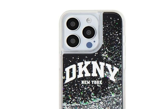 DKNY tapauksessa IPHONE 15 Pro DKHCP15LLBNAEK (DKNY HC Liquid Glitters W/Arch Logo) musta