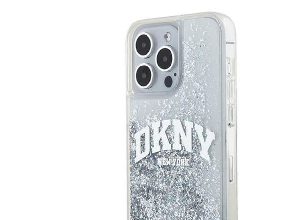 DKNY Liquid Glitter Big Logo fodral för iPhone 15 Pro Max (vit)